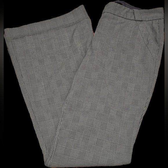 The Limited Pants - The Limited Cassidy Fit Women's Gray & Black Plaid Wide Leg Trousers Sz 2
